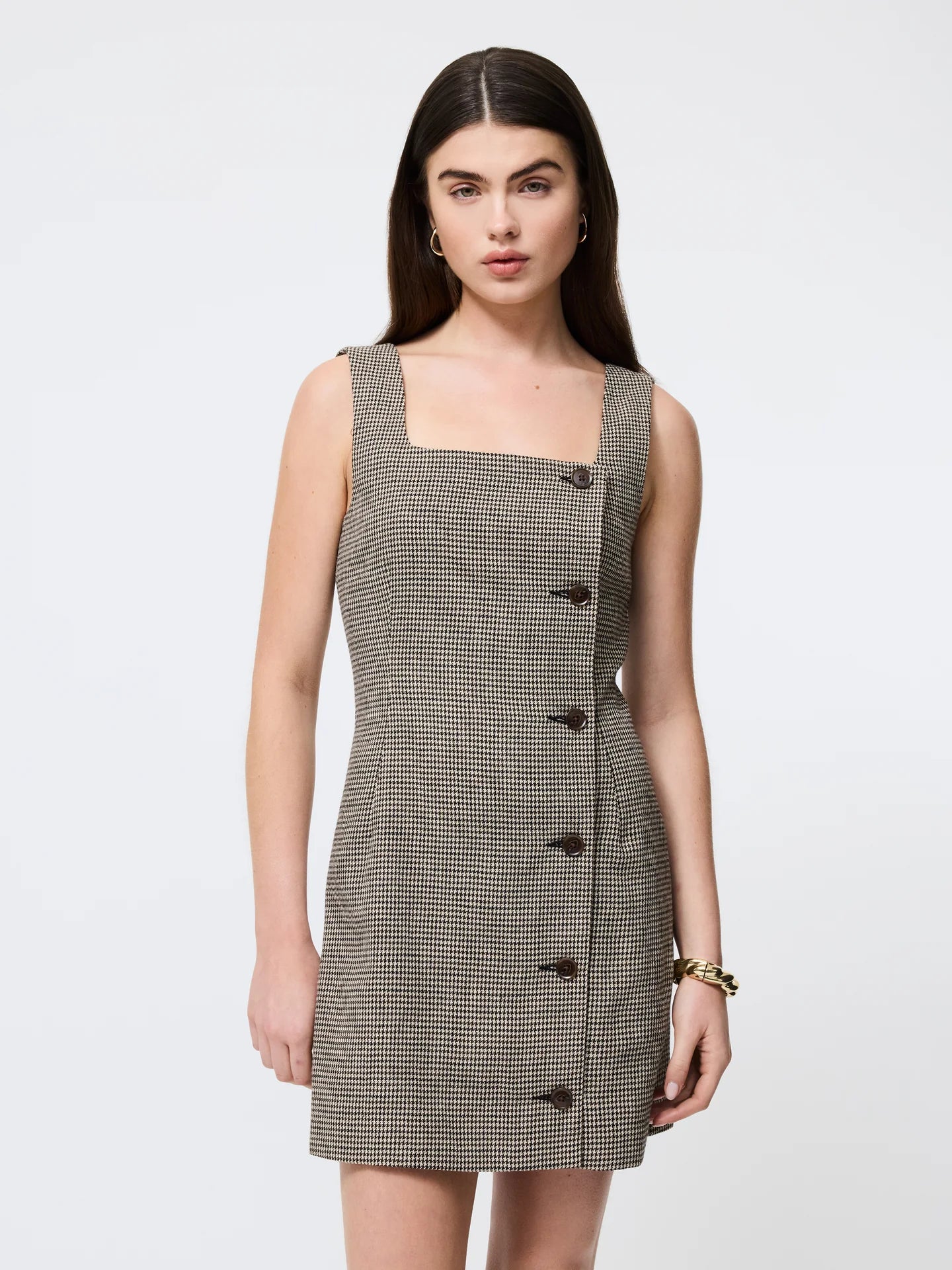 French Connection Houndstooth Wool Mini Dress