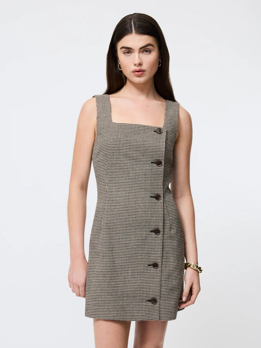 French Connection Houndstooth Wool Mini Dress