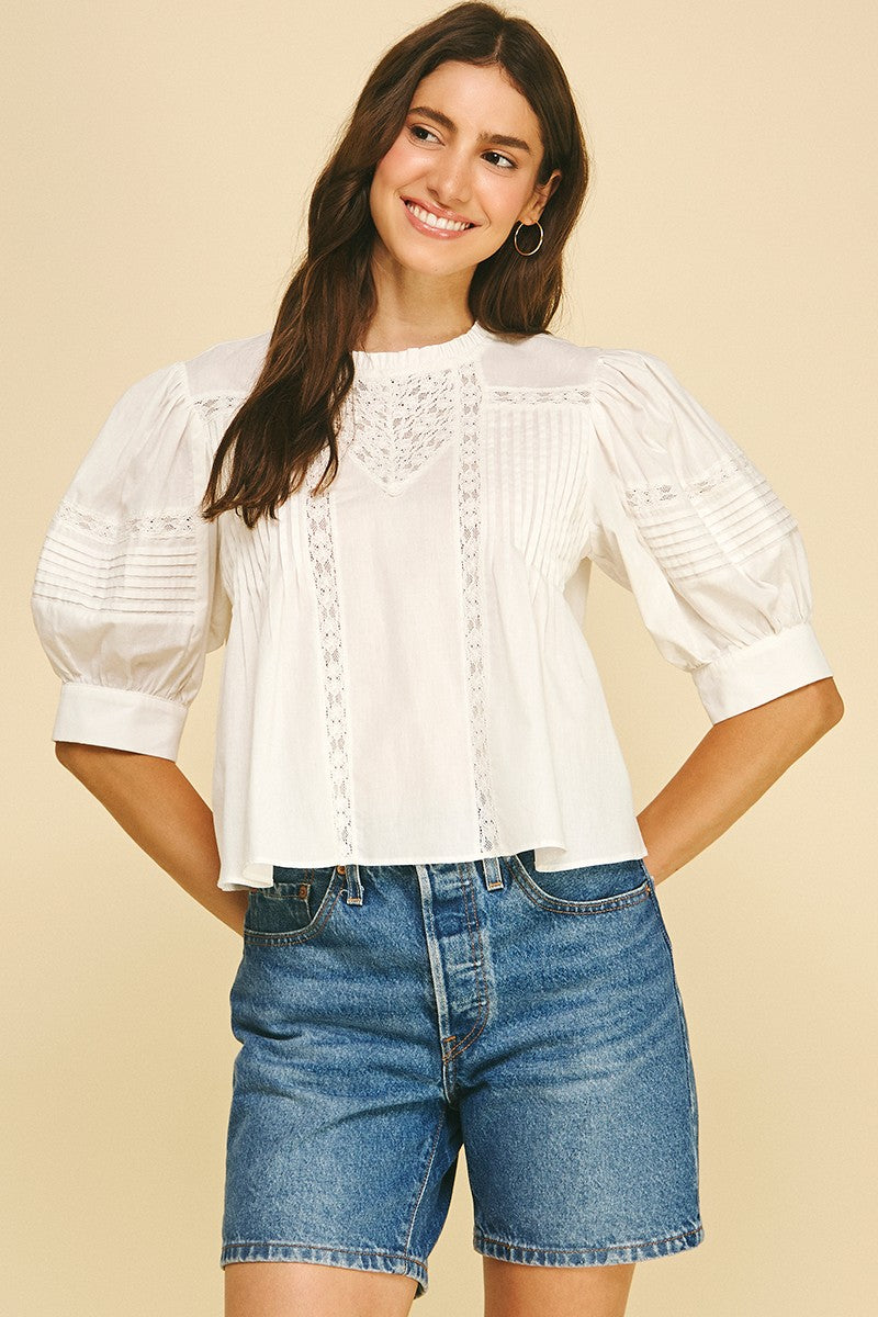 Cleo Lace Trimmed Blouse