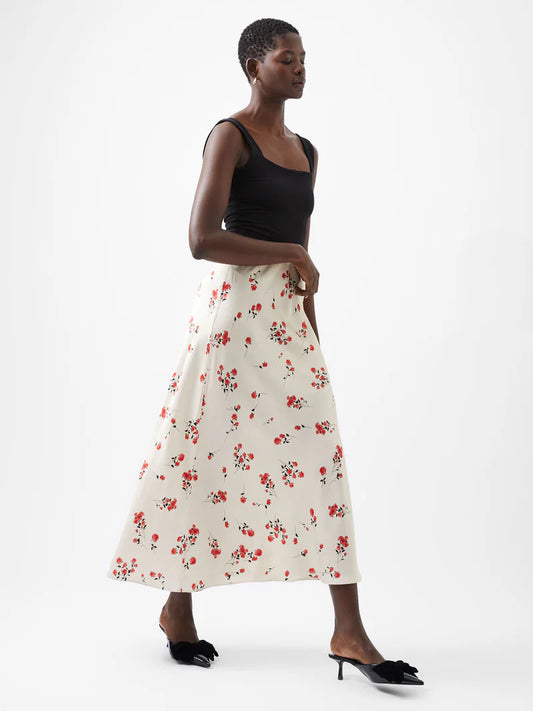 French Connection Floramour Ennis Satin Maxi Skirt