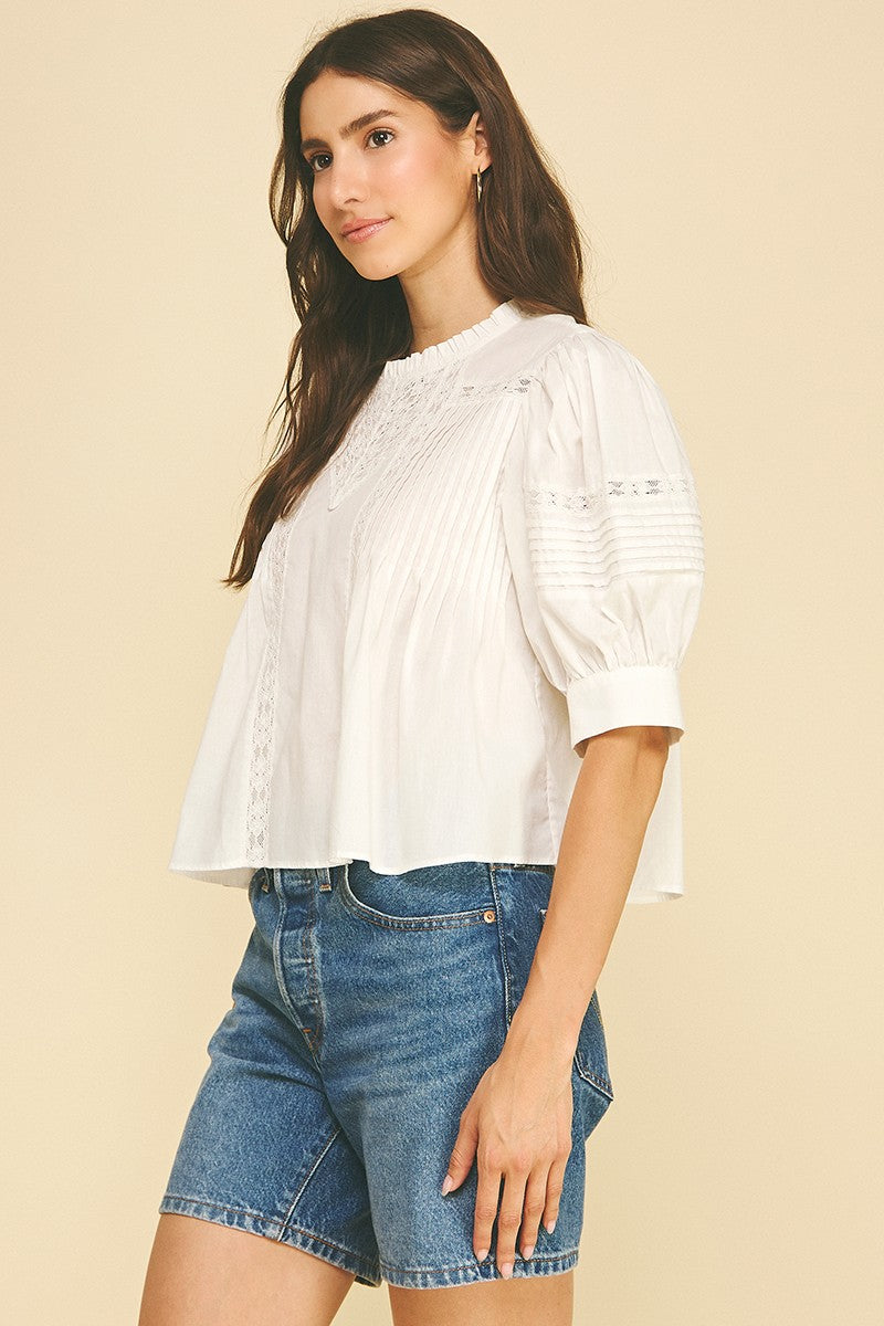 Cleo Lace Trimmed Blouse
