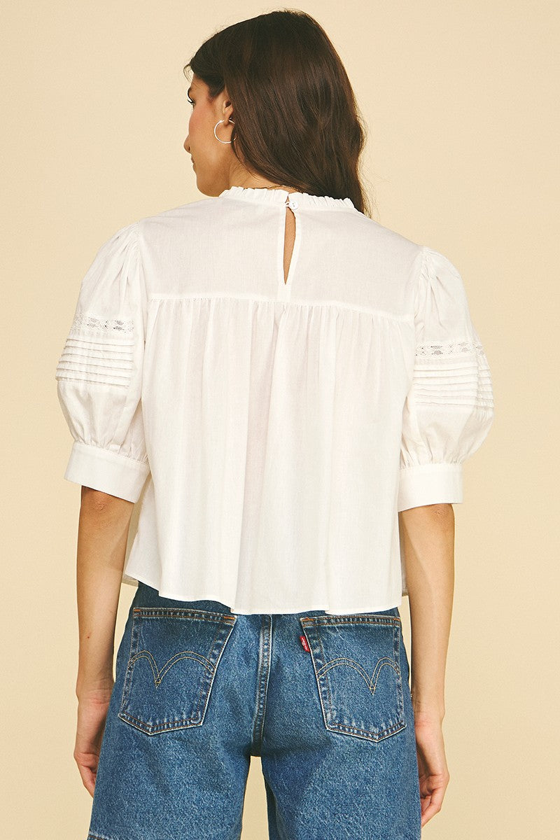 Cleo Lace Trimmed Blouse