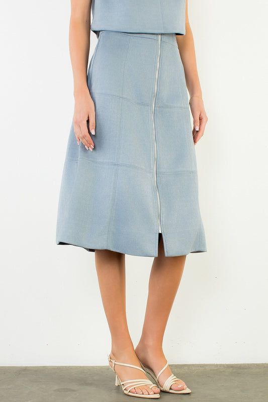 THML Shay Suede Zipper Skirt