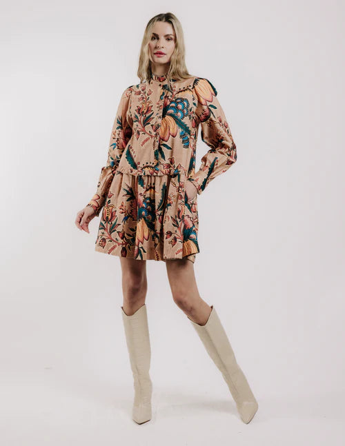 Love the Label Ingrid Harvest Print Mini Dress
