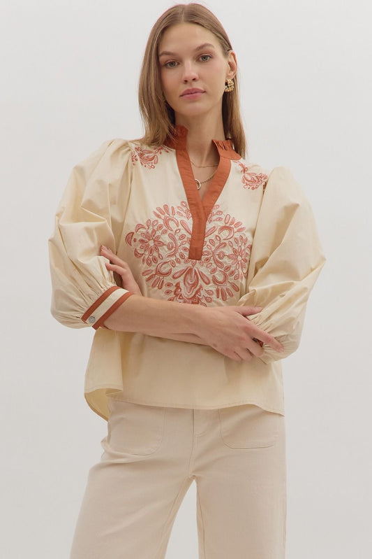 Azura Ruffled V-Neck Top