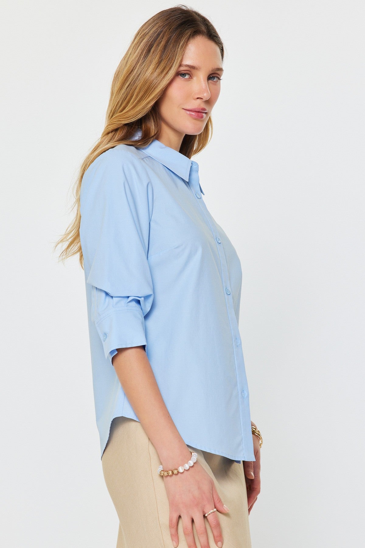Noland Sleeve Button Down Blouse