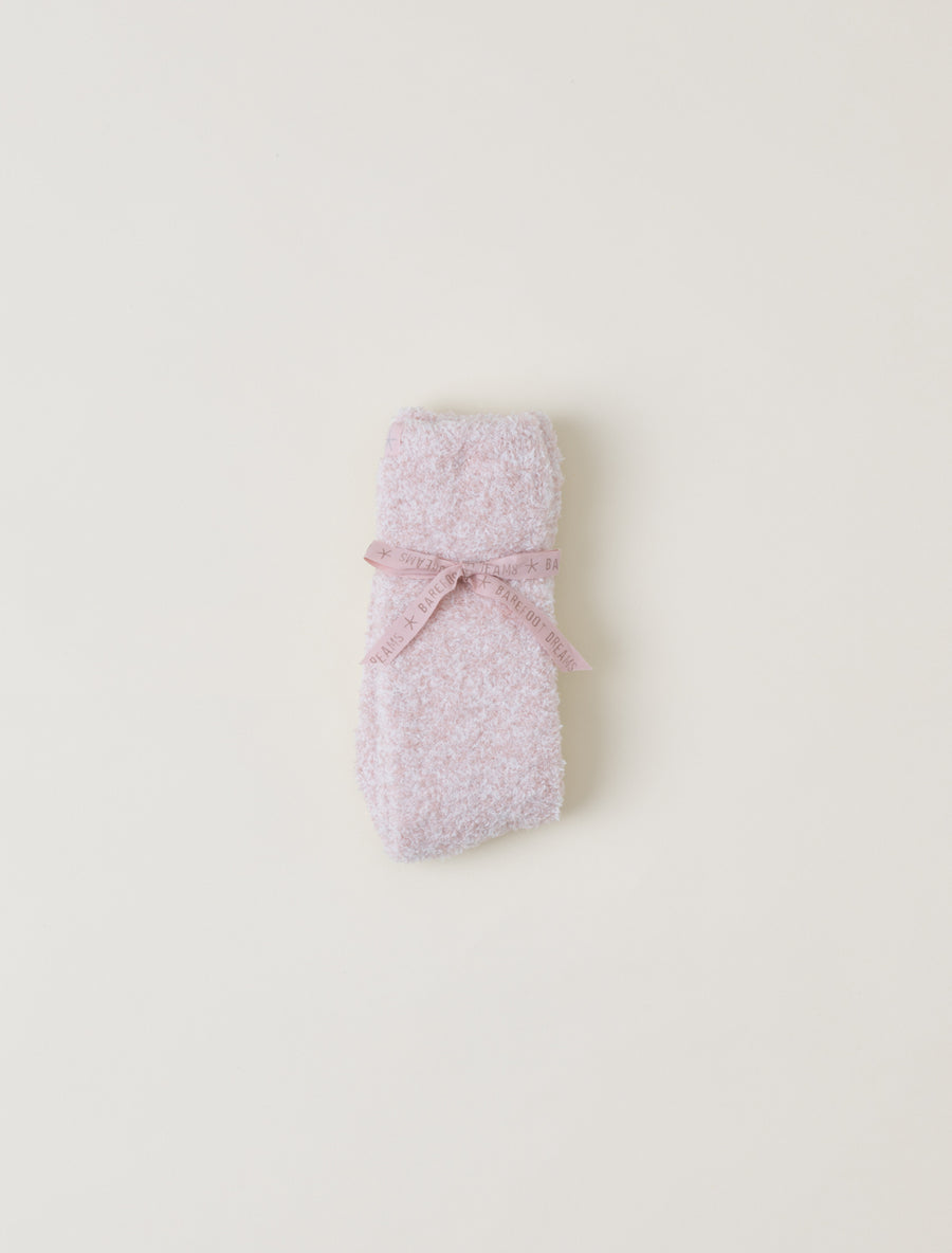 Barefoot Dreams Heathered Socks in Dusty-Rose or Oyster White