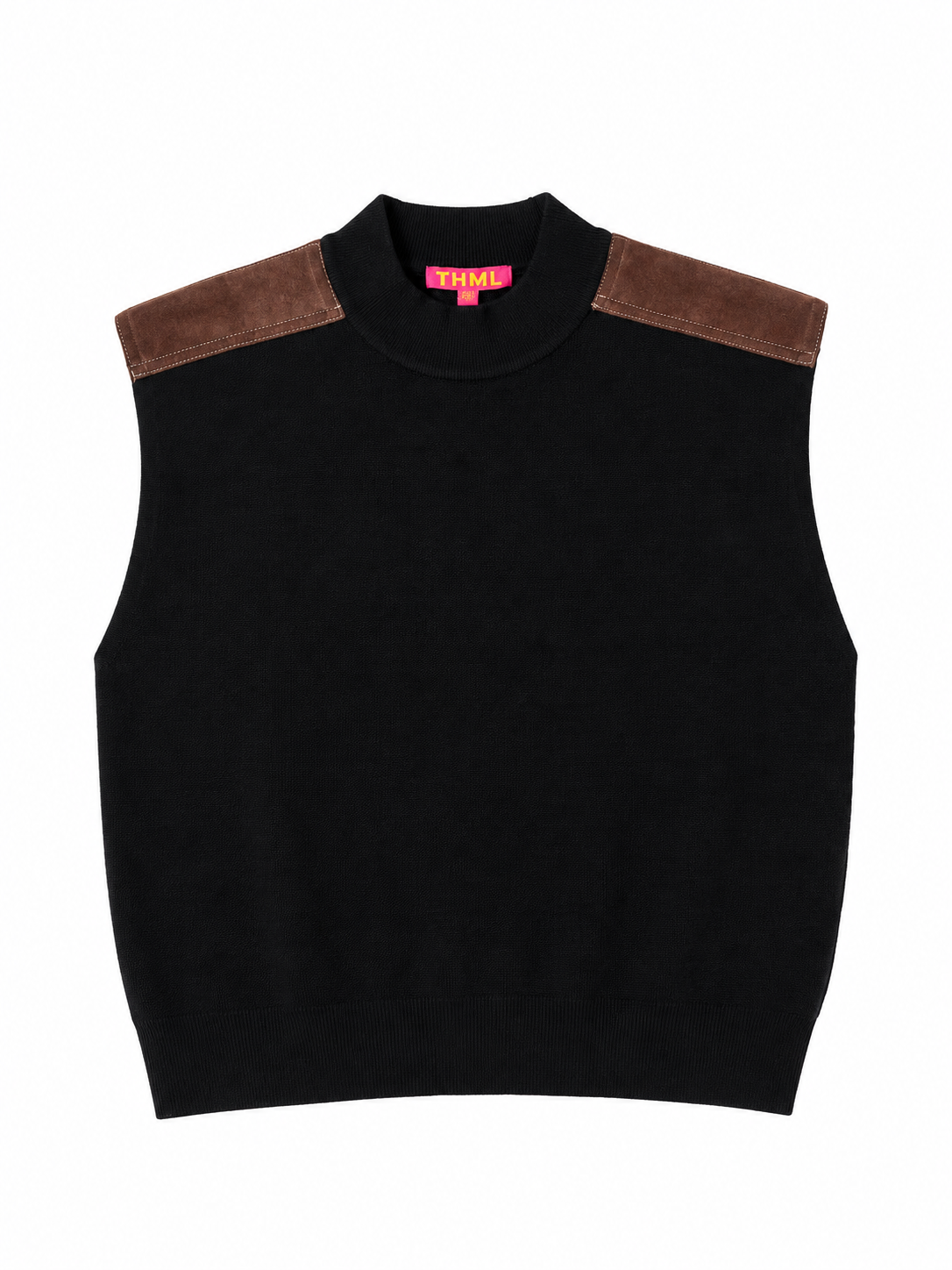THML Denise Turtleneck Suede Shoulder Sweater