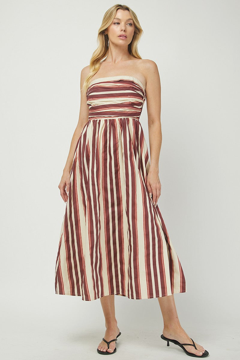 Claira Stripped Maxi Dress
