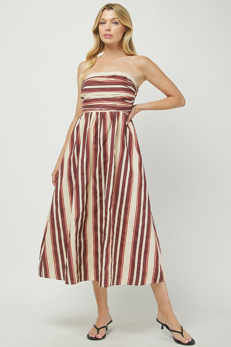 Claira Stripped Maxi Dress