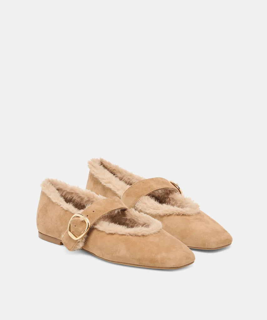 Dolce Vita Plush Ballet Flats Sand Suede