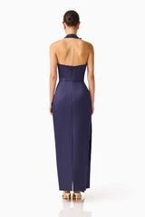 Elliatt Florea Halter Gown in Navy