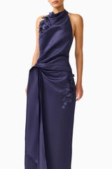 Elliatt Florea Halter Gown in Navy