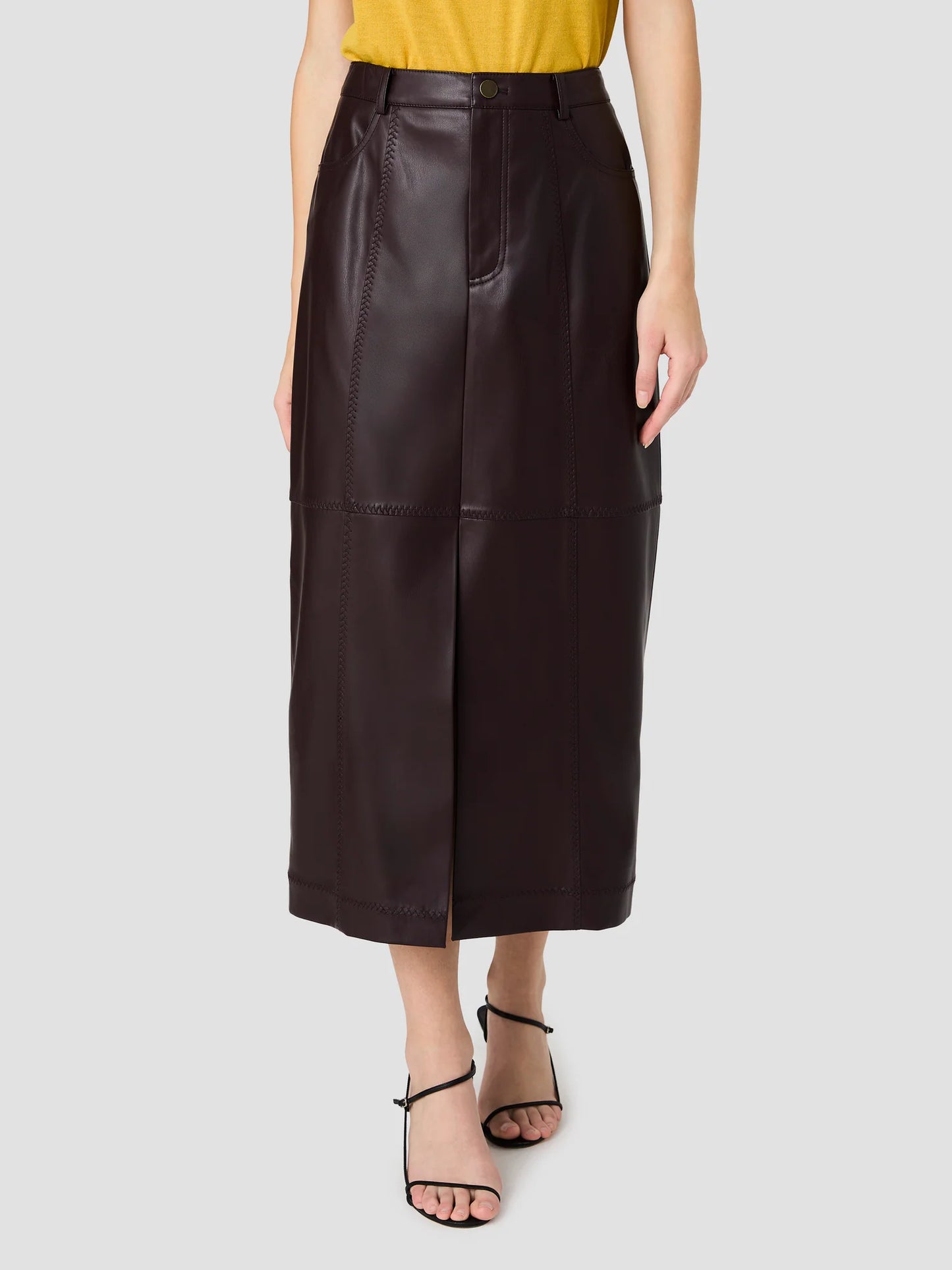 Madeline Faux Leather Midi Skirt