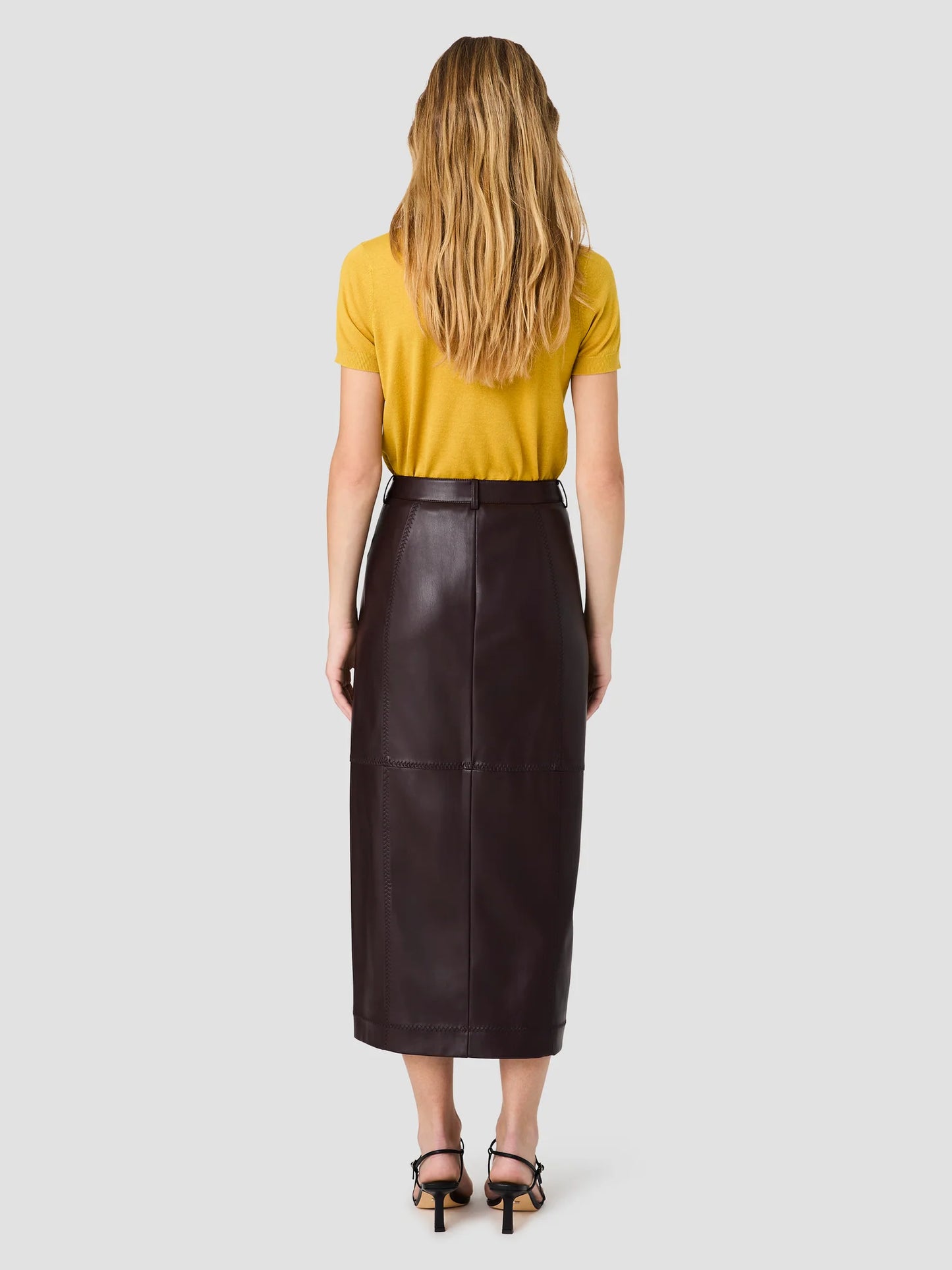 Madeline Faux Leather Midi Skirt