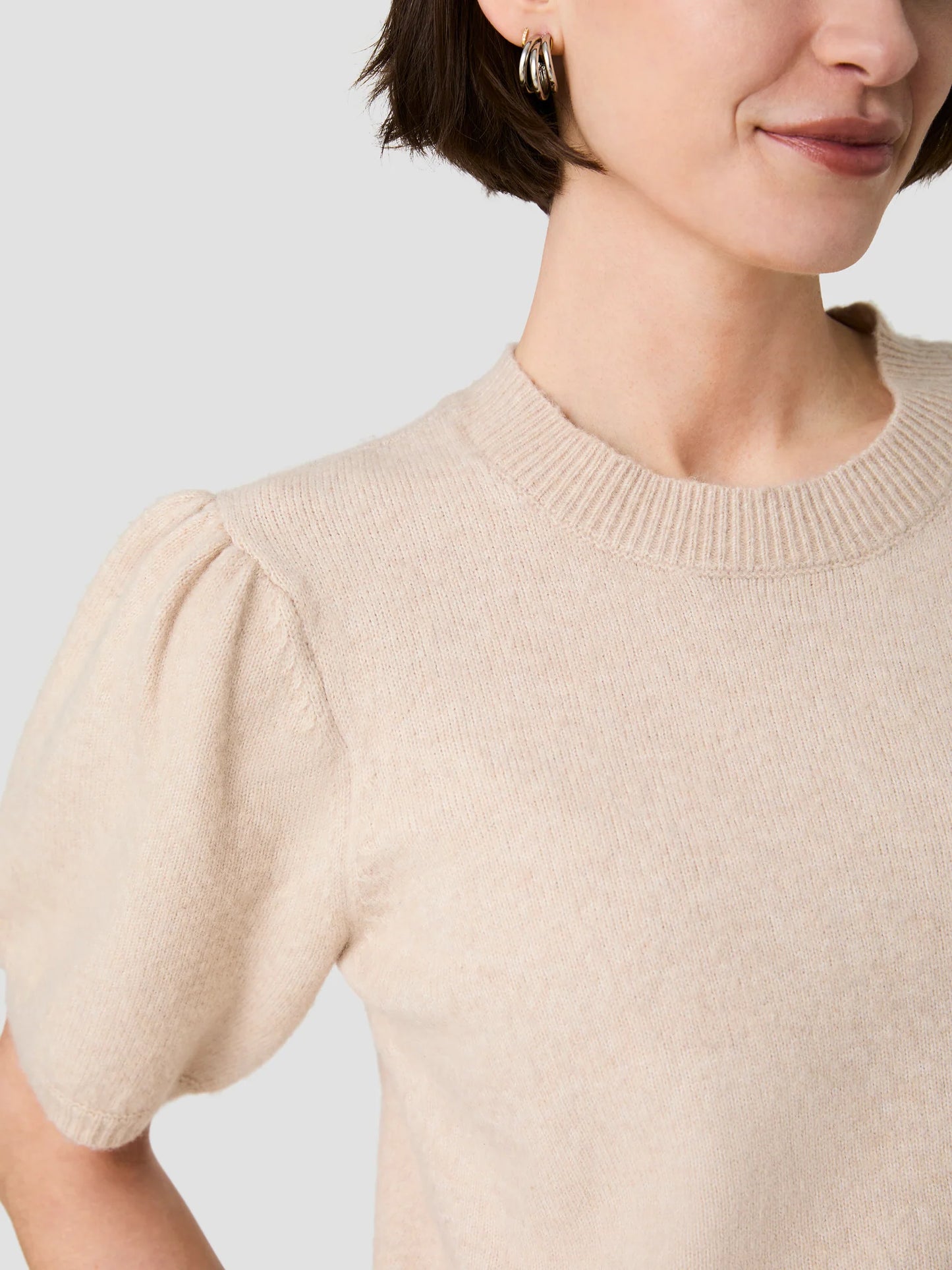 Yulia Knit Puff Sleeve Top