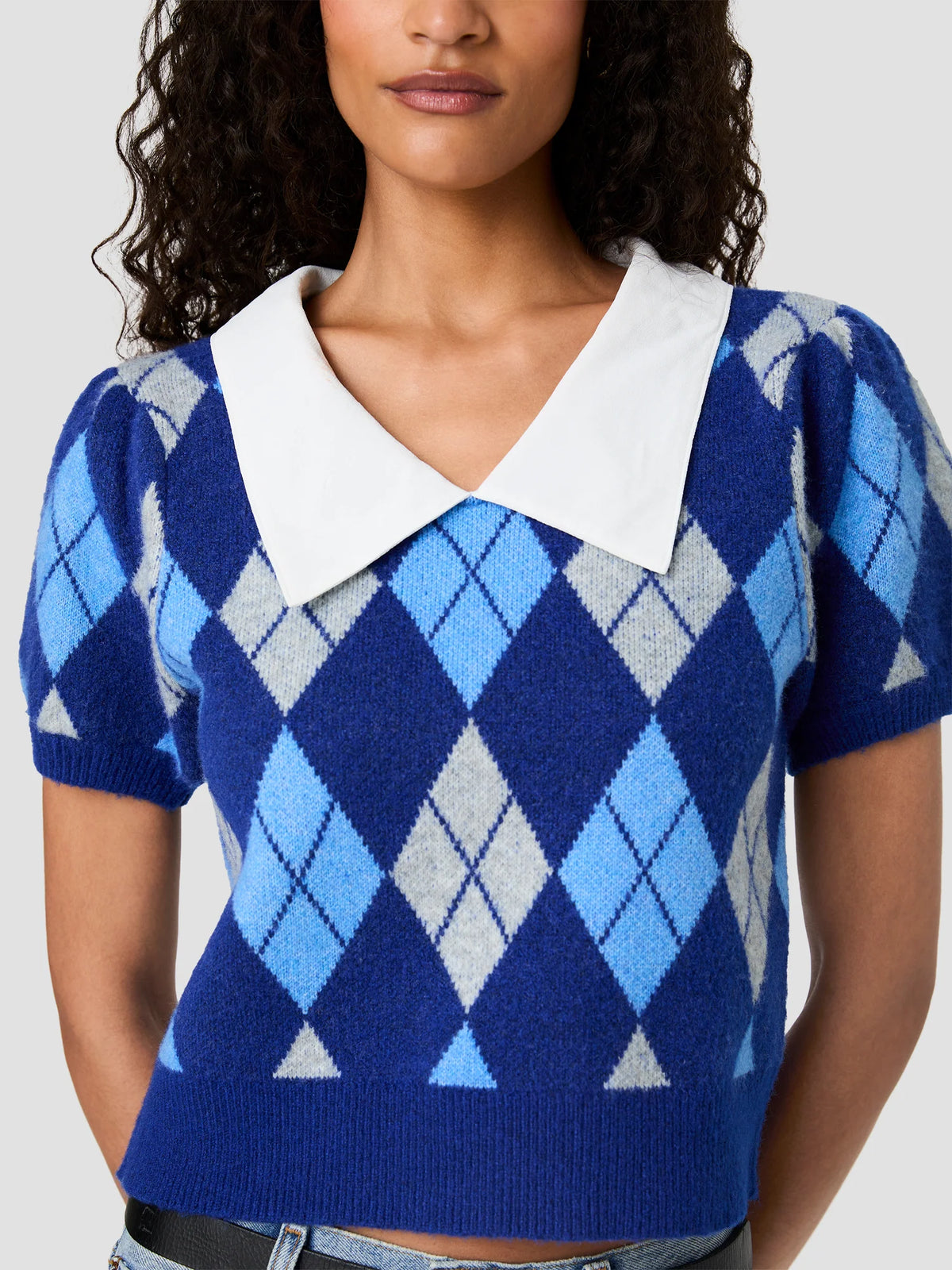 French Connection Koda Knit Puff Sleeve Top