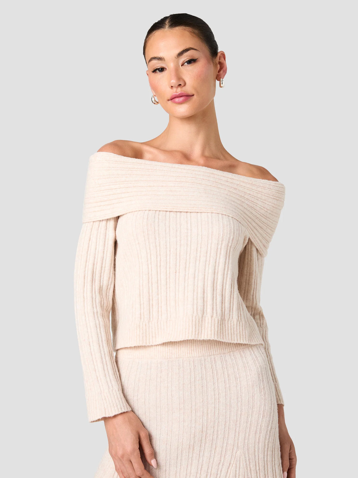 LUCIEN KNIT OFF SHOULDER PULLOVER SWEATER