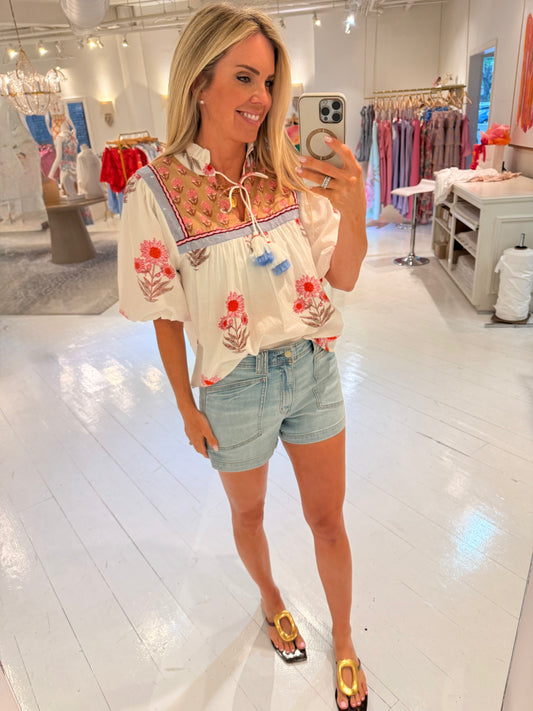 THML Mia Puff Sleeve Top