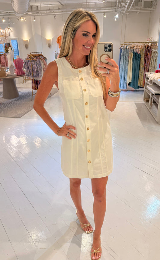 THML Stella Sleeveless Button Down Dress