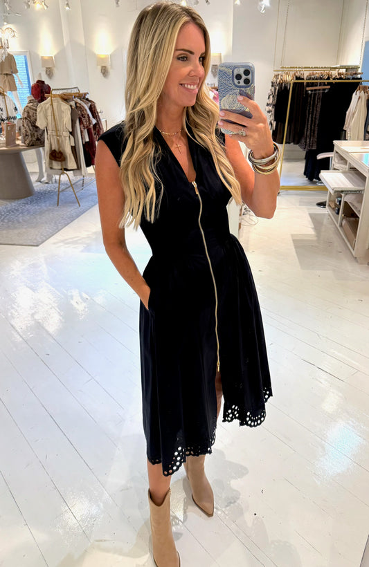 Noella Dress in Midnight or Warm Oak