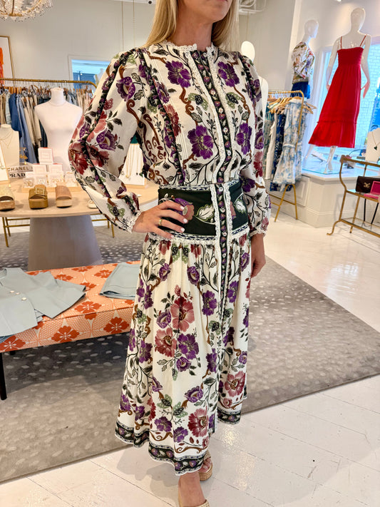 Farm Rio Rococo Flowers Long Sleeve Blouse