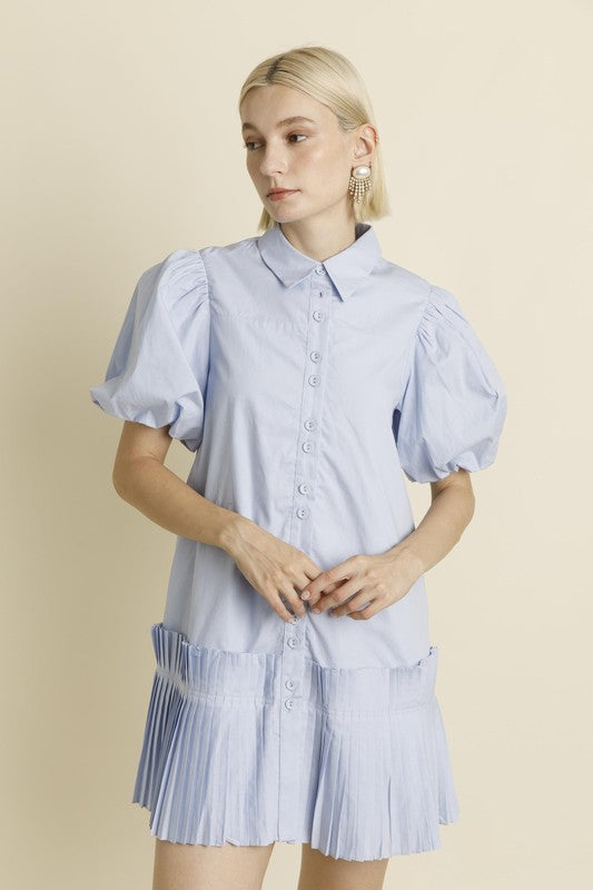 Gianna Pleated Hem Mini Dress
