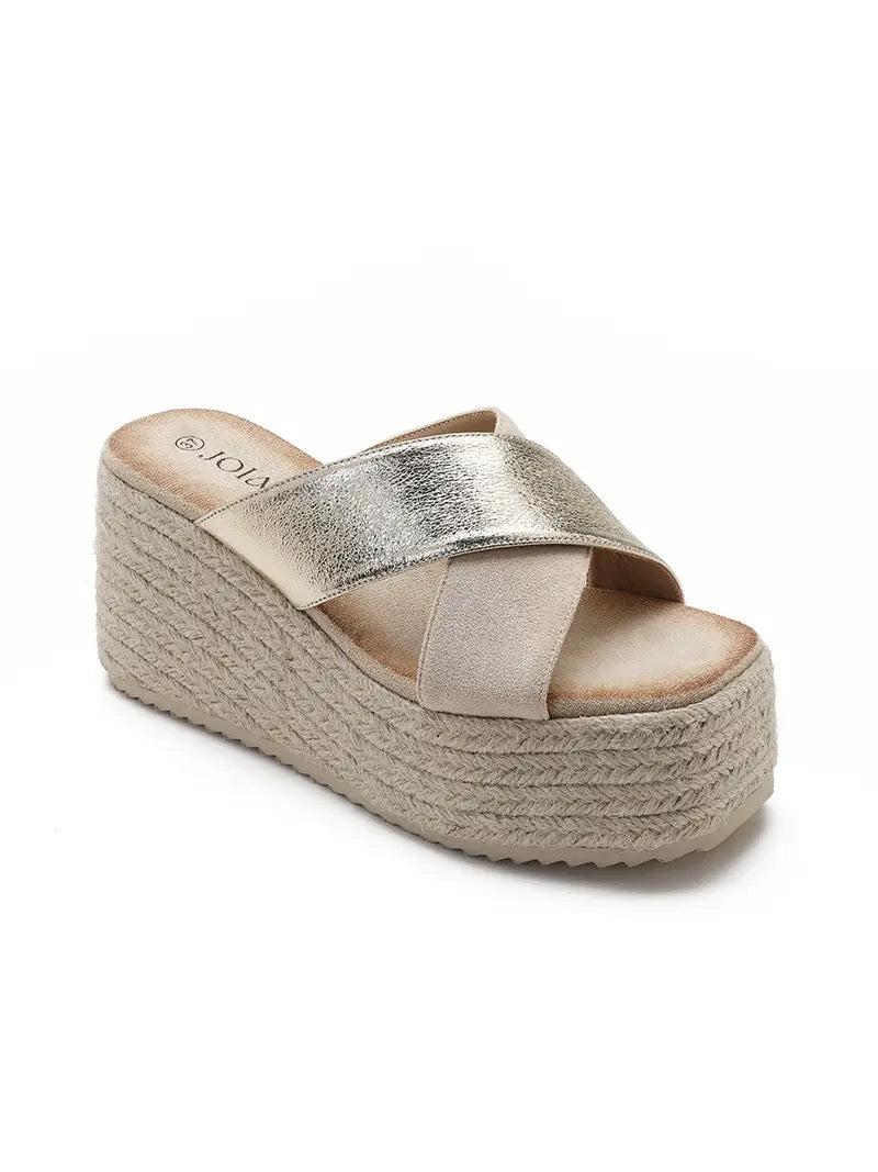 Leah Cross Strap Wedge