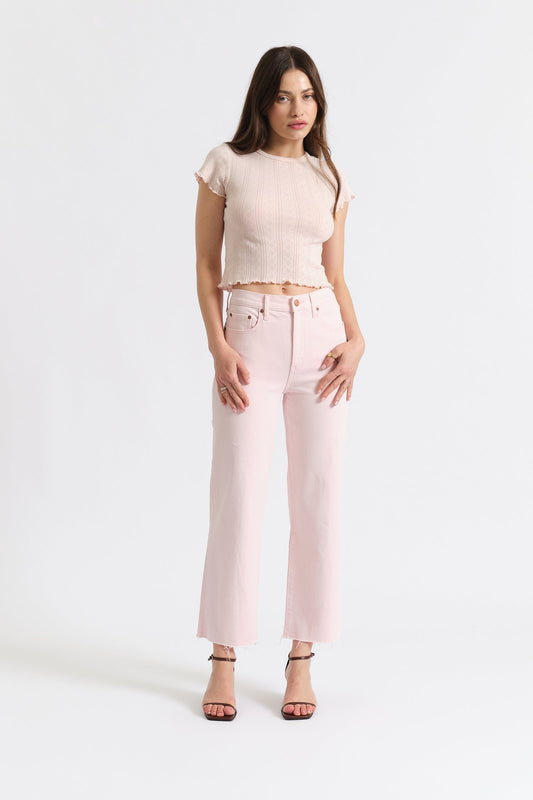 DAZE Pleaser High Rise Wide Ankle Jean