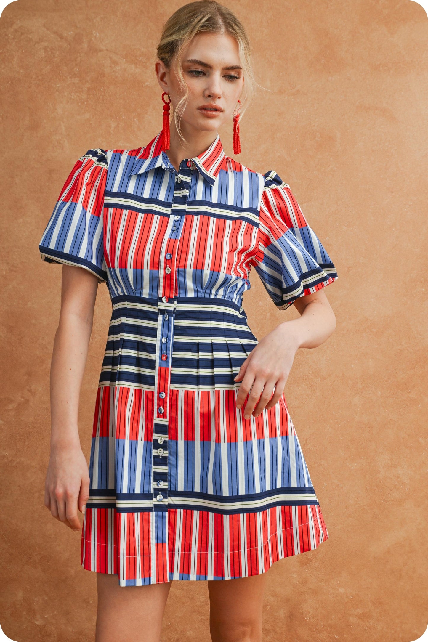 Ayla Striped Mini Dress