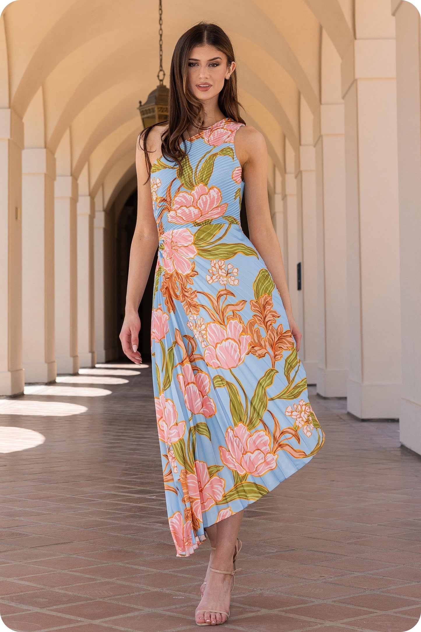 Reina Pleated One Shoulder Dress