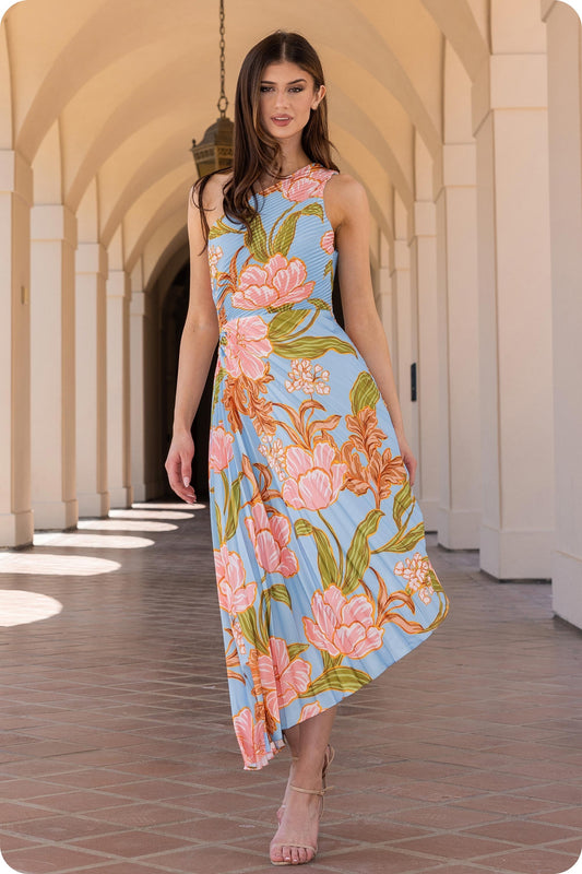 Reina Pleated One Shoulder Dress