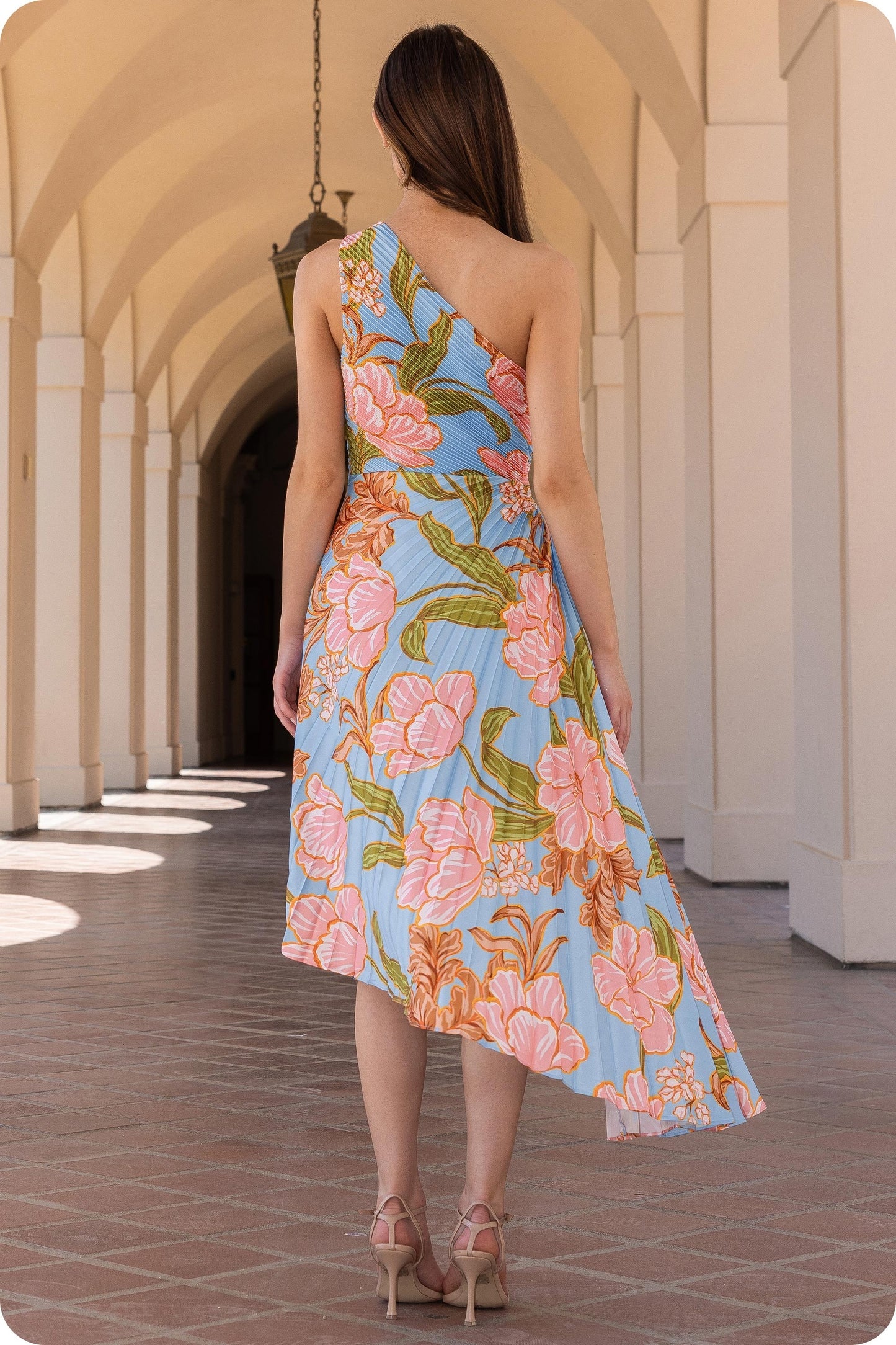 Reina Pleated One Shoulder Dress
