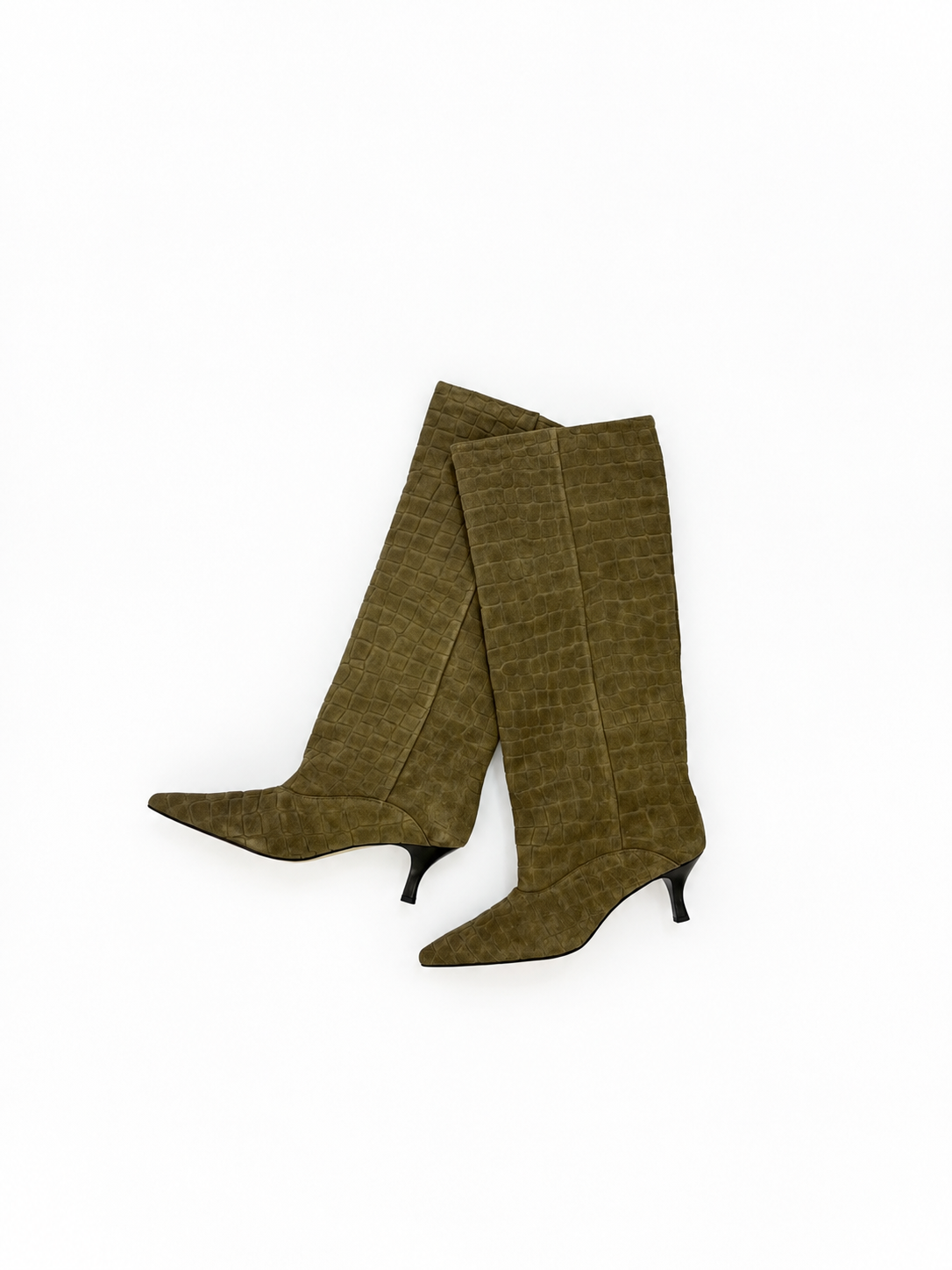 Dolce Vita Roxla Croco Embossed Leather Boots In Taupe