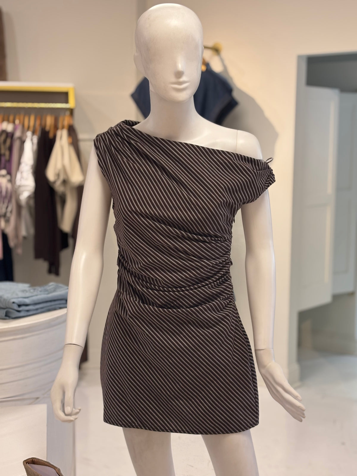 Idette Stripped Mini Dress