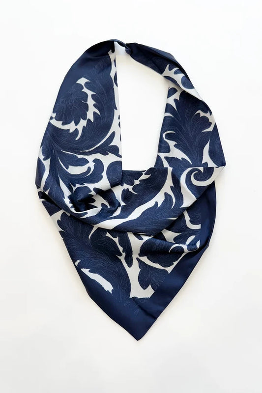 Anna Cate Paisley Scarf in Navy