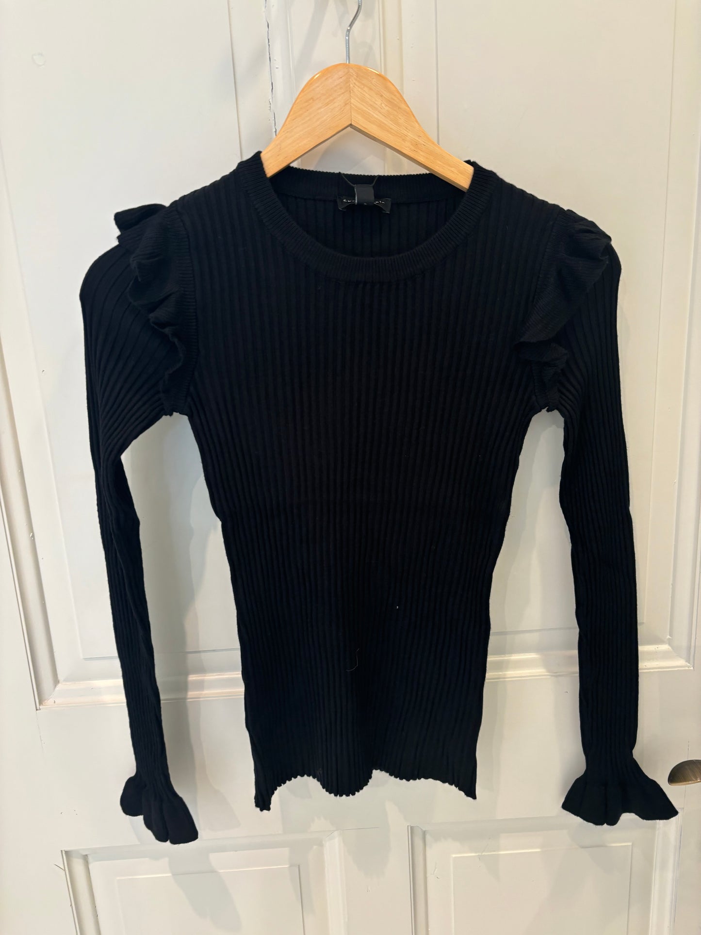 Josie Ruffled Shoulder Sweater