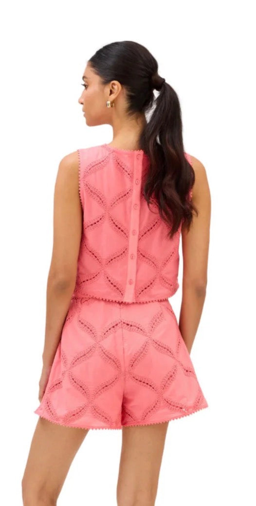 Allison Eyelet Tracy Shorts in Coral