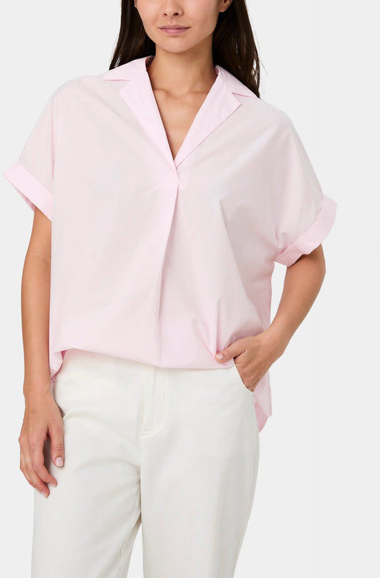 French Connection Poplin Collar Pullover in Pink Icing