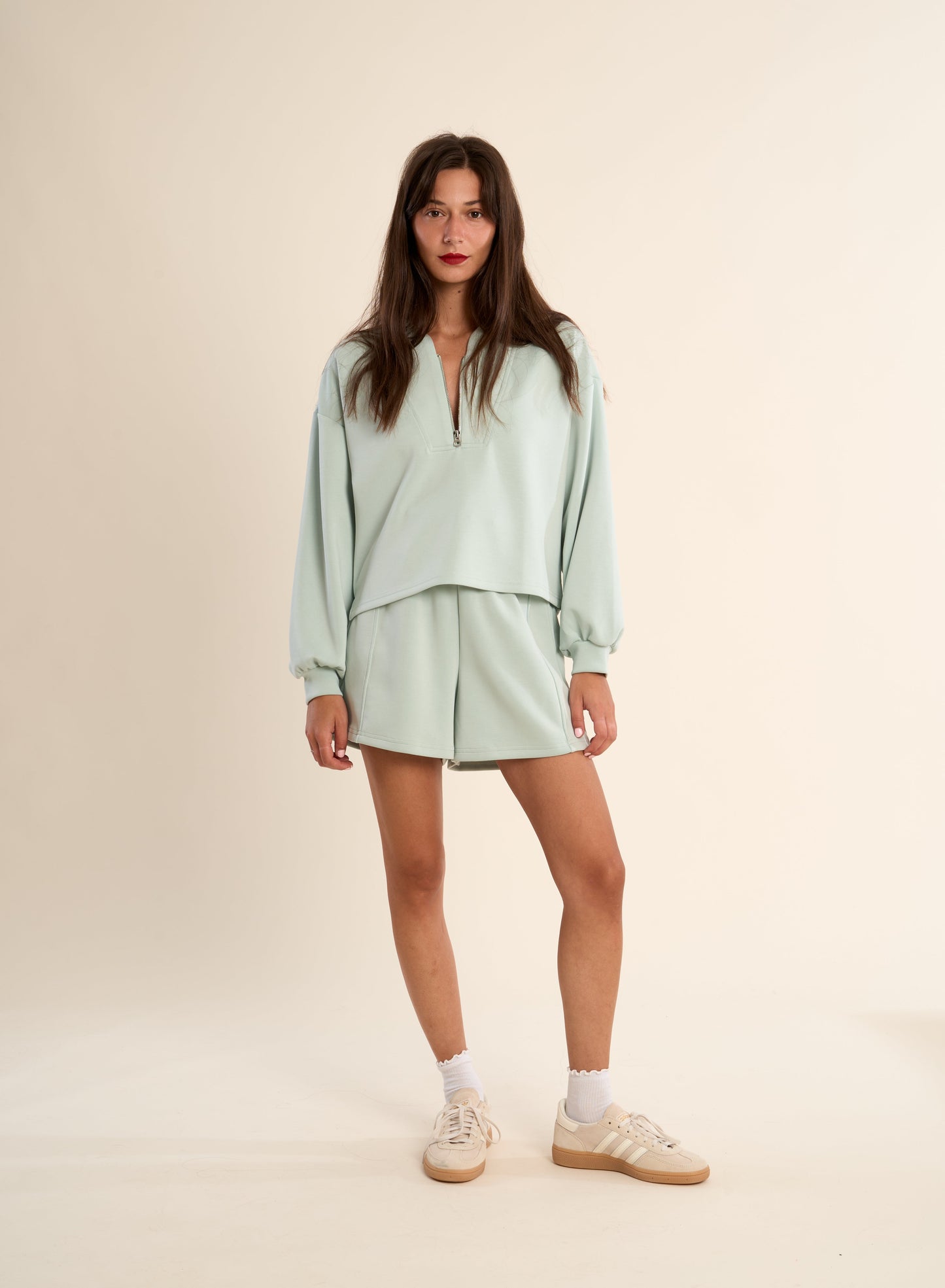 Gabrielle Colette Shorts  and Gala Top Set in Sage