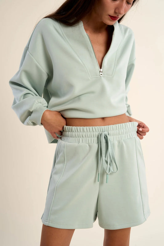 Gabrielle Colette Shorts  and Gala Top Set in Sage