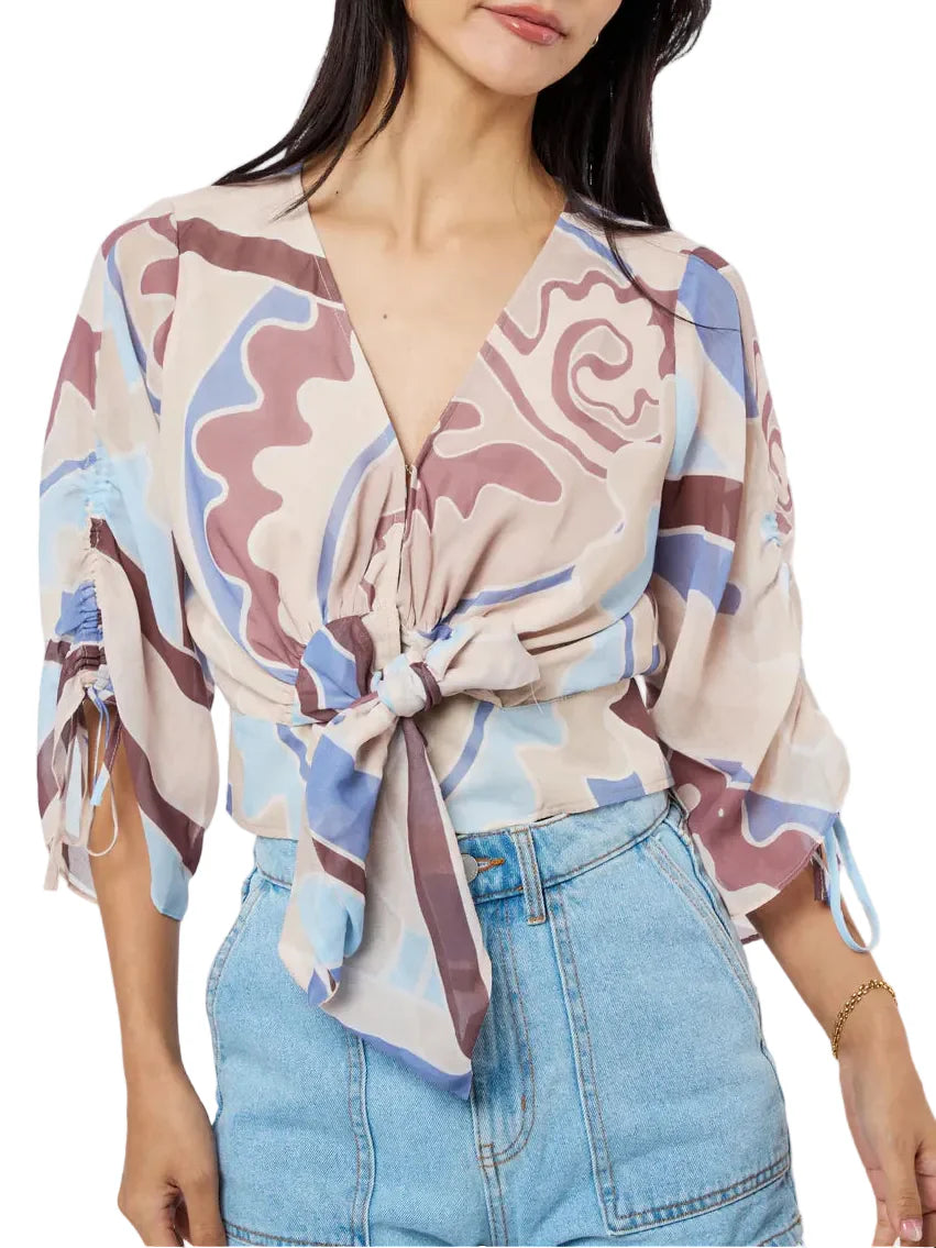 Ciebon Felly Tie Front Top and Reeve High Waisted Mini Skirt Set