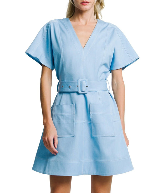 Ciebon Polly Belted Denim Mini Dress