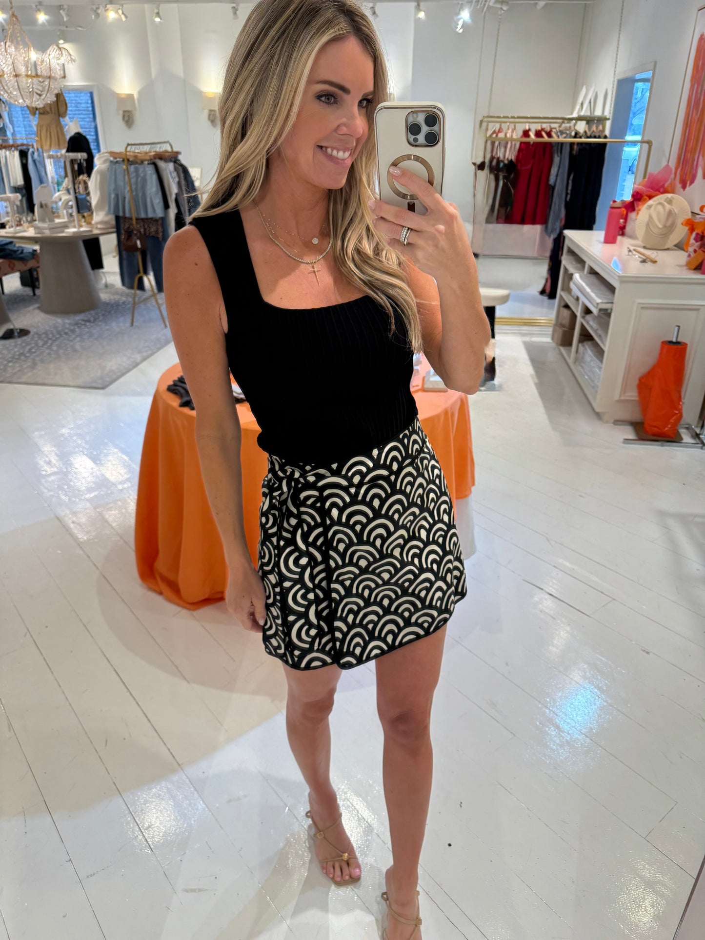 Tilly Skirt in Midnight Fan