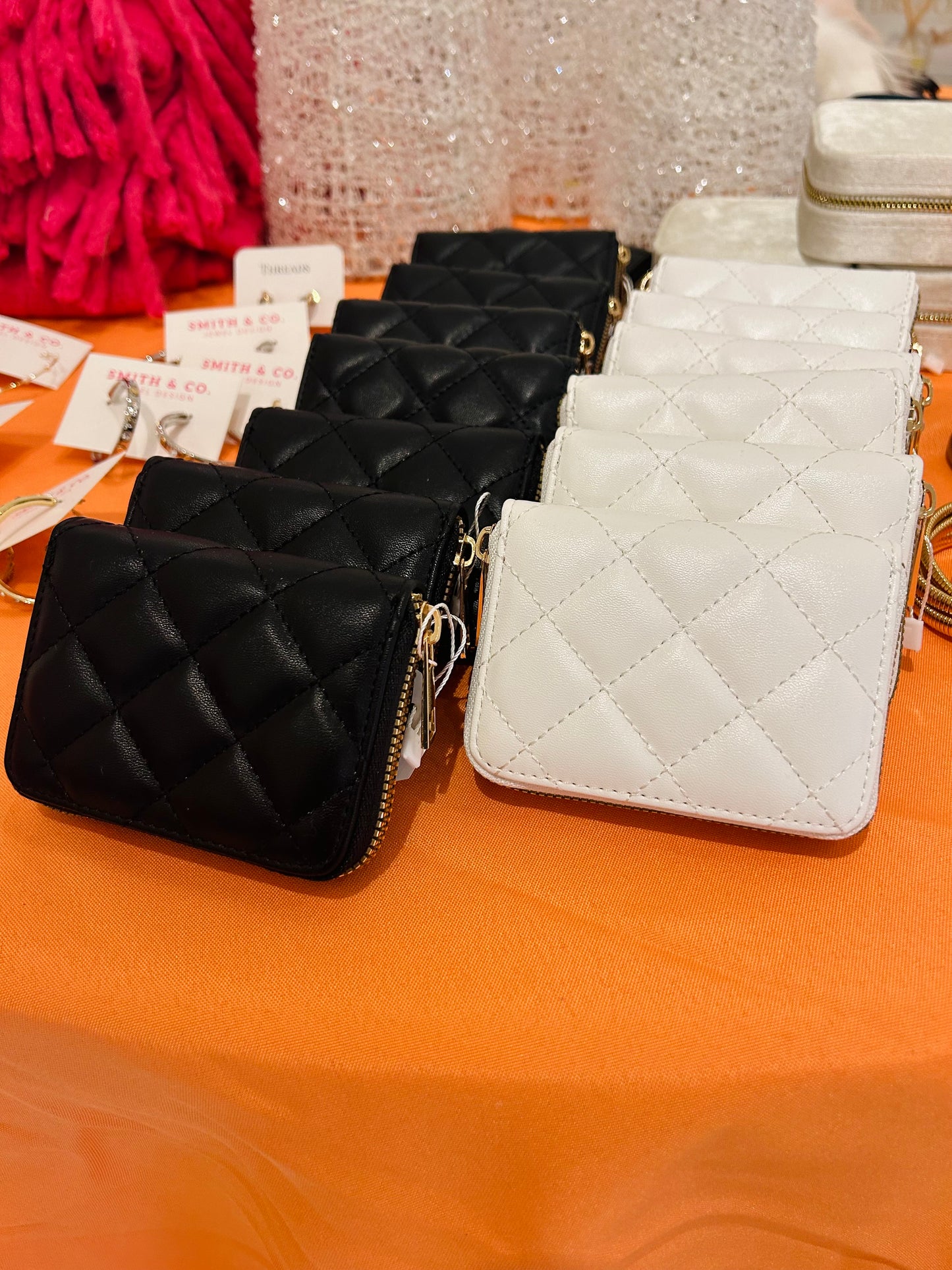 Zip Wallet in White & Black