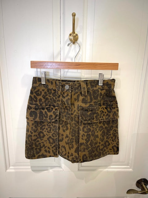 Shantelle denim Leopard Skirt