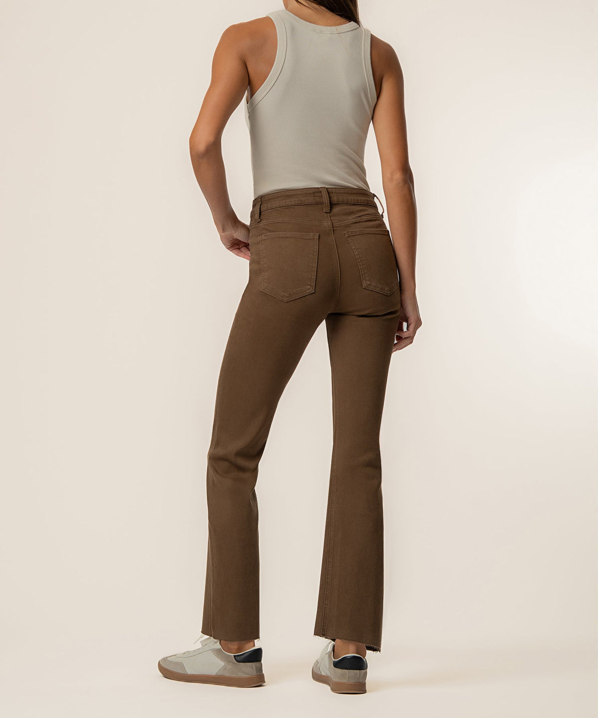 Kelsey High Rise Ankle Flare in Pecan