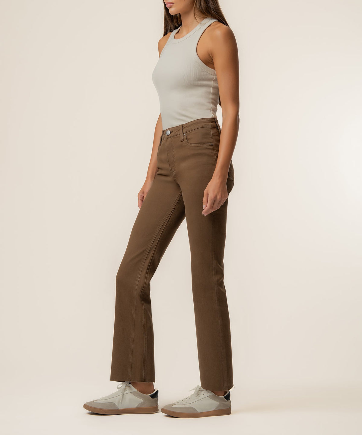 Kelsey High Rise Ankle Flare in Pecan