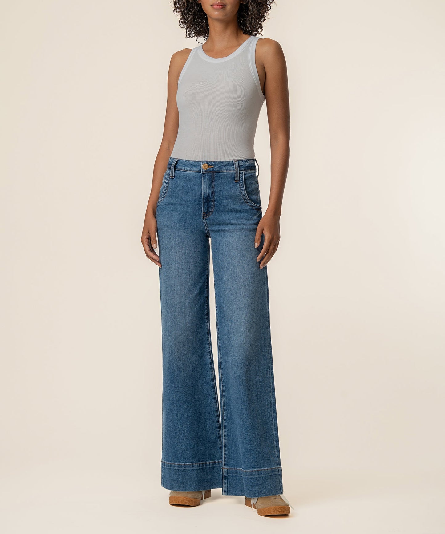 KUT Maya High Rise Wide Leg in Journey Wash