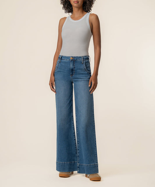 KUT Maya High Rise Wide Leg in Journey Wash